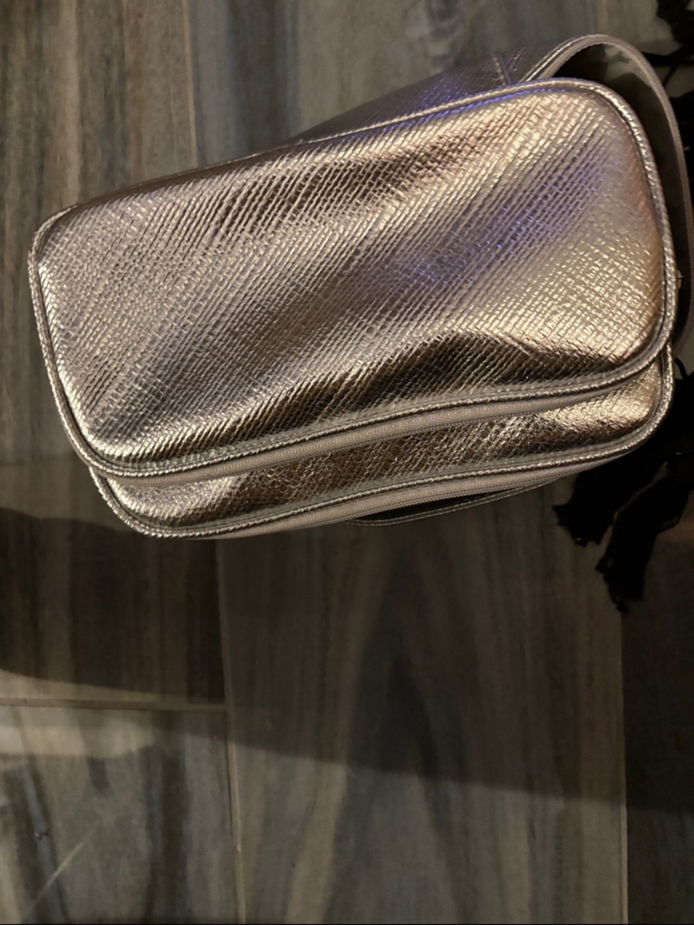 Clinique Light Gray Travel Makeup Case- 9”x 6”x 3”